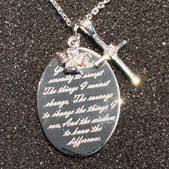 TOCARA Serenity Prayer necklace 18” + 2” s.steel diami diamond - Picture 7 of 7